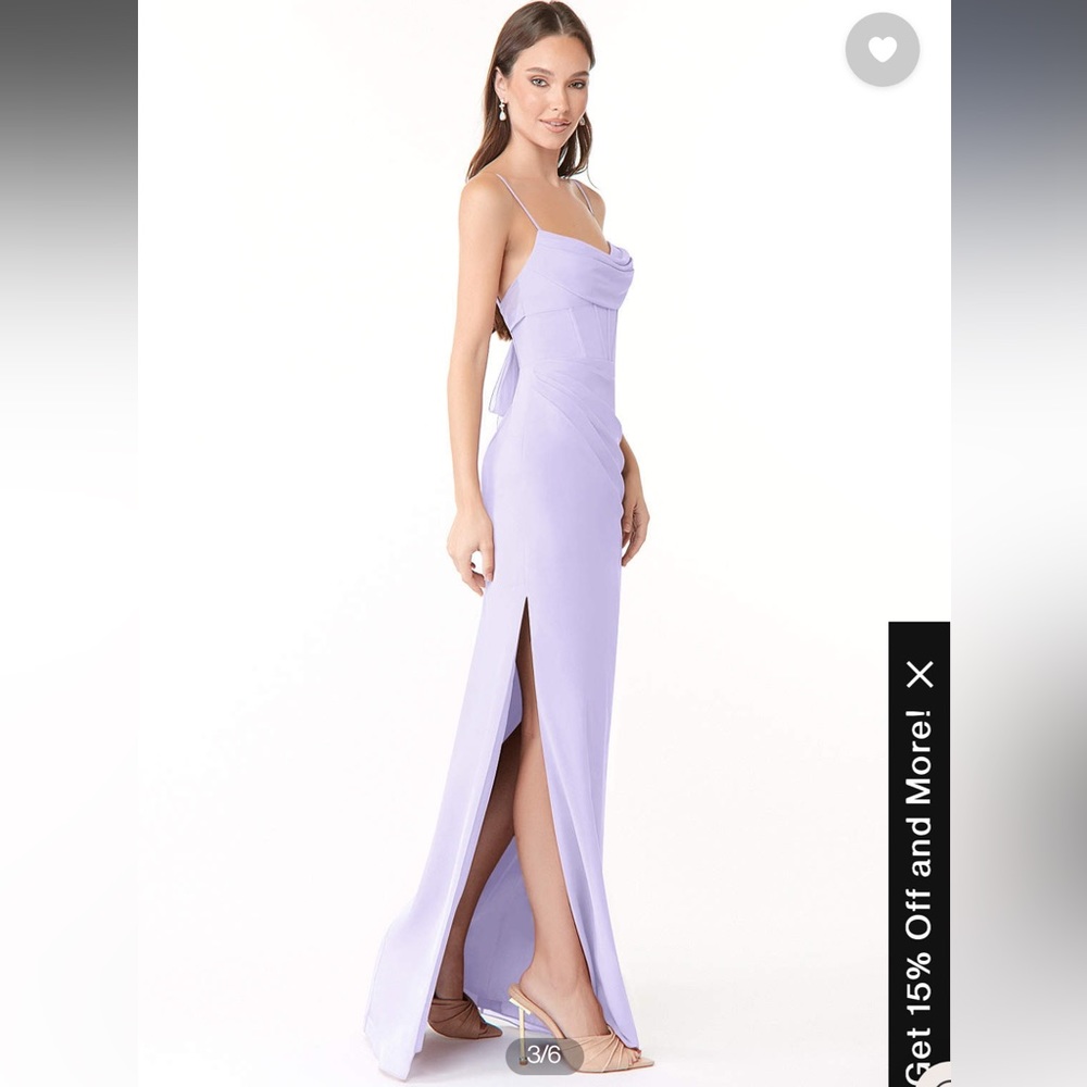 Azazie X Kendall + Kylie Lilac Corseted Chiffon Column Bridesmaid or Prom Dress